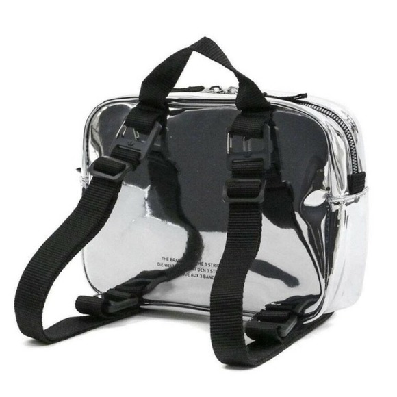 Adidas Originals Women’s MIni AIrliner Backpack Bag Silver Metallic - Picture 3 of 13